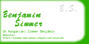 benjamin simmer business card